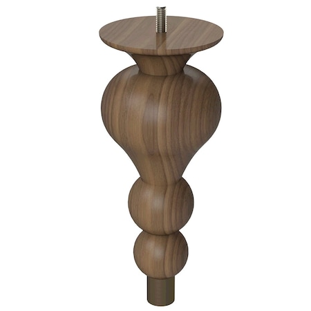 Designs Of Distinction 9" Tipt Toe Bun Foot with bolt and 1" Warm Bronze Ferrule - Walnut 01242009WLWB6